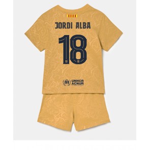 Barcelona Jordi Alba #18 babykläder Bortatröja barn 2022-23 Korta ärmar (+ Korta byxor)